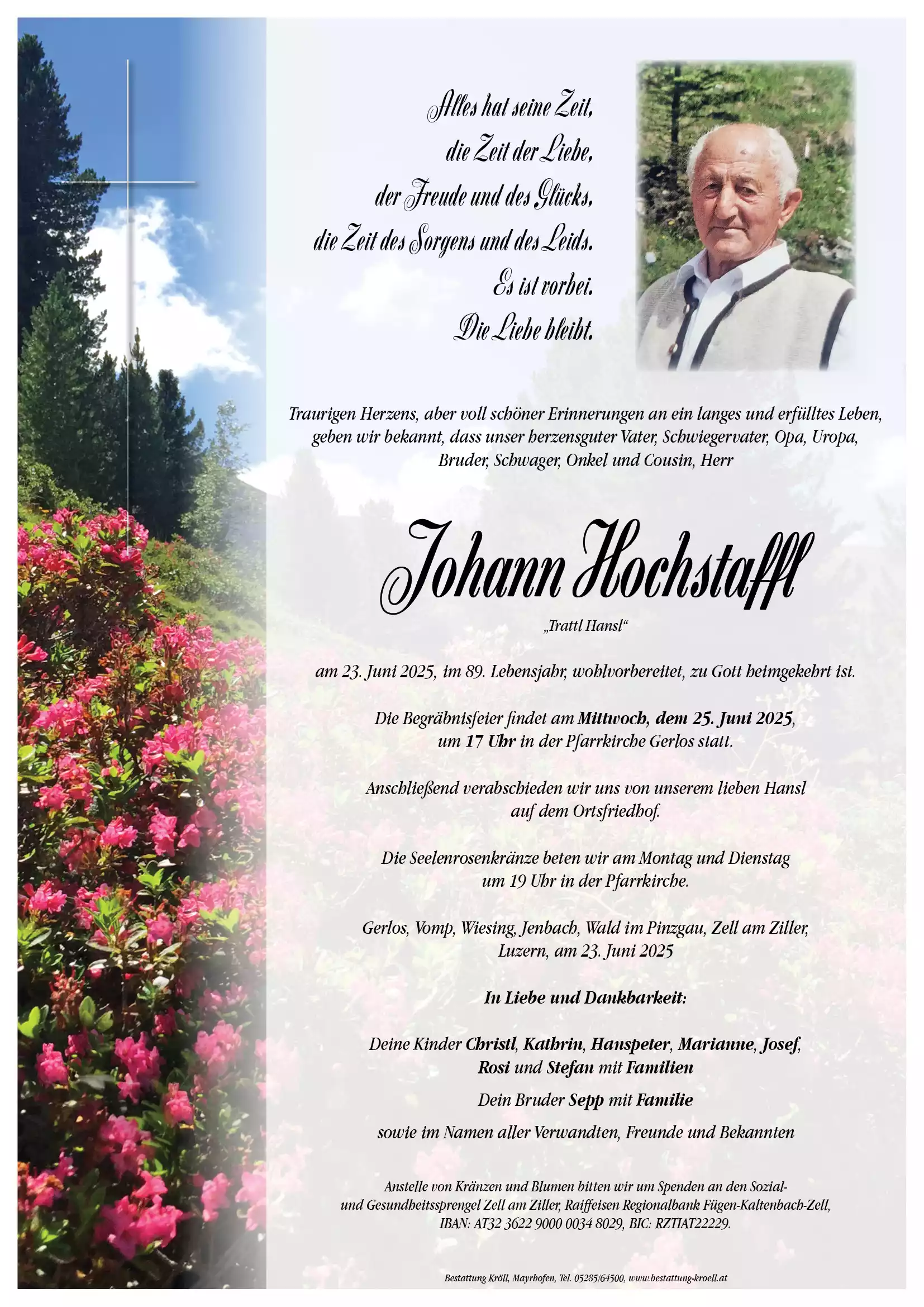 Parte von Johann Hochstaffl
